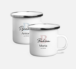 Kubki metalowe - emaliowane dla Dziadków
